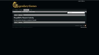 
                            4. RoyalBill's Recent Activity | Legendary Games Forums