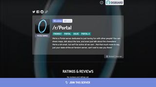
                            3. /r/Portal | DISBOARD: Discord Server List