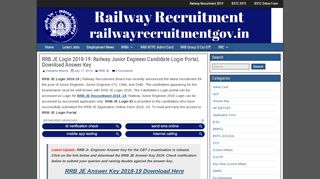 
                            5. RRB JE Login 2018-19: Railway Junior Engineer …