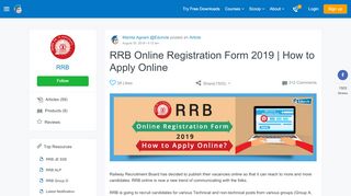 
                            2. RRB Online Registration Form 2019 | How to Apply Online