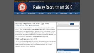 
                            9. RRC Group D Application Form 2019 - railway.net.in