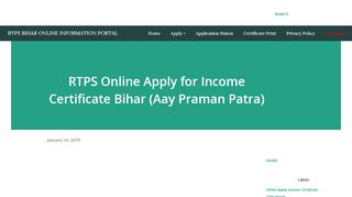 
                            8. RTPS Online Apply for Income Certificate Bihar (Aay Praman ...