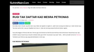 
                            5. Rugi Tak Daftar Kad Mesra Petronas • Suhimi Nain