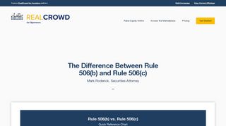 
                            7. Rule 506(b) and Rule 506(c) — RealCrowd