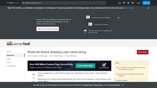 
                            9. Rules for Active directory user name string - Server Fault