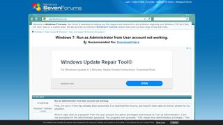 
                            7. Run as Administrator from User account not working. Solved ...