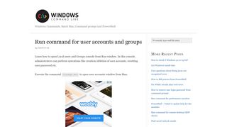 
                            2. Run command for user accounts and groups