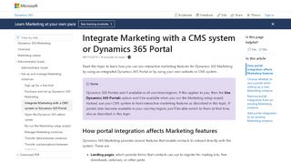 
                            3. Run Dynamics 365 for Marketing with a Dynamics 365 portal and/or ...