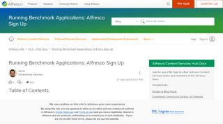 
                            3. Running Benchmark Applications: Alfresco Sign Up ...