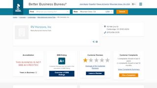 
                            6. RV Horizons, Inc | Better Business Bureau® Profile