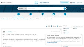 
                            3. RV180 router username and password - Cisco Community