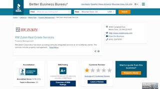 
                            6. RW Zukin Real Estate Services | Better Business Bureau® Profile