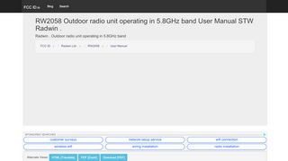 
                            4. RW2058 Outdoor radio unit operating in 5.8GHz band User ...
