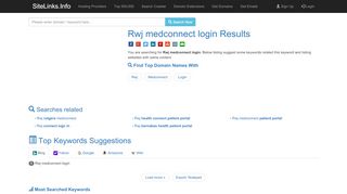 
                            6. Rwj medconnect login Results For Websites Listing