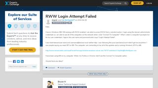 
                            5. RWW Login Attempt Failed - Experts-Exchange