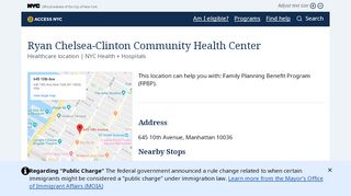 
                            7. Ryan Chelsea-Clinton Community Health Center – ACCESS NYC