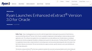 
                            2. Ryan Launches Enhanced eExtract<sup>®</sup> Version 3.0 for Oracle