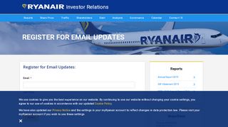 
                            3. Ryanair | Register for Email Updates