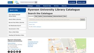 
                            5. Ryerson Library Catalogue