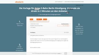 
                            7. S-Bahn Berlin online kündigen | geprüfte Vorlage