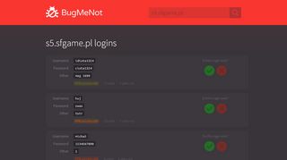 
                            1. s5.sfgame.pl passwords - BugMeNot