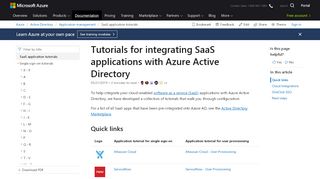 
                            2. SaaS App Integration Tutorials for use with Azure AD | Microsoft Docs