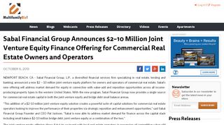 
                            9. Sabal Financial Group Announces $2–10 Million Joint ...