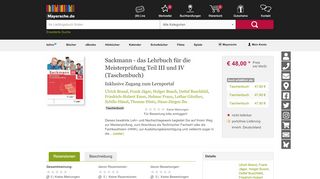 
                            8. Sackmann - das Lehrbuch für die Meisterprüfung Teil III und IV - Ulrich ...