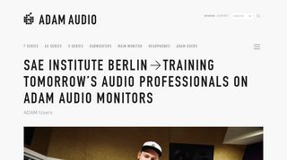 
                            6. SAE Institute Berlin Training Tomorrow's Audio ... - ADAM Audio
