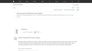 
                            4. Safari Started To Auto Login - Apple Community