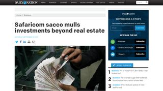 
                            9. Safaricom sacco mulls investments beyond real estate - Daily Nation