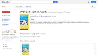 
                            8. SAFER Electronic Health Records: Safety Assurance Factors for EHR ...