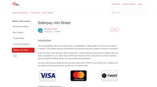 
                            7. Saferpay Info Sheet – Swiss21.org Helpcenter