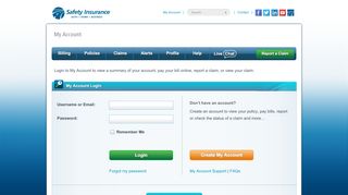 
                            6. Safety Insurance | My Account: Login