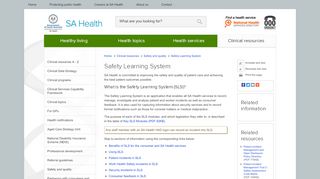 
                            2. Safety Learning System :: SA Health
