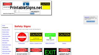 
                            7. Safety Signs - printablesigns.net