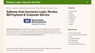 
                            9. Safeway Auto Insurance Login, Review, Bill Payment ...