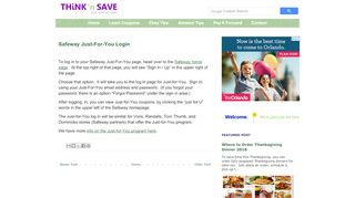 
                            9. Safeway Just-For-You Login | Think 'n Save