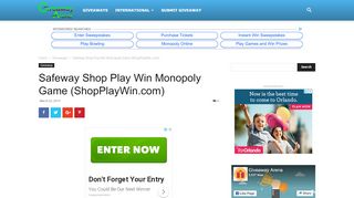 
                            8. Safeway Shop Play Win Monopoly Game (ShopPlayWin.com)