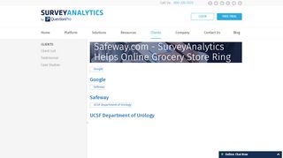 
                            9. Safeway.com - SurveyAnalytics Helps Online Grocery Store ...