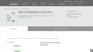 
                            3. saf.scotiabank.com.mx - Domain - McAfee Labs Threat Center
