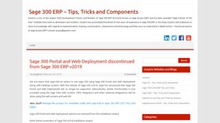 
                            4. Sage 300 Portal and Web Deployment discontinued from Sage 300 ...