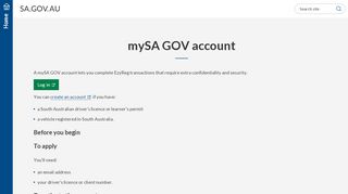 
                            2. SA.GOV.AU - mySA GOV account