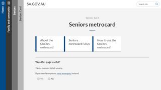 
                            8. SA.GOV.AU - Seniors metrocard