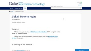 
                            3. Sakai: How to login | Duke University OIT