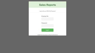 
                            2. Sales Reports - Login Page