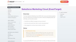 
                            10. Salesforce Marketing Cloud (ExactTarget) - Heap docs