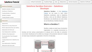 
                            6. Salesforce Sandbox Overview - Salesforce Developer