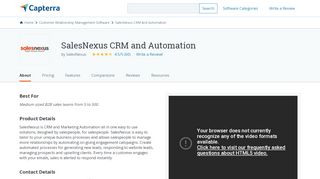 
                            8. SalesNexus CRM and Automation Reviews and Pricing - 2019