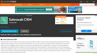 
                            7. Saleswah CRM Reviews and Pricing 2019 - sourceforge.net